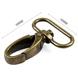 38mm Alloy Bronze Metal Snap Hook For Bag's Strap, Wholesale Factory Price Spring Metal Snap Hook