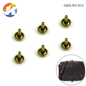 Widely Used Antique Brass Metal Double Head Rivet For Bags Garment