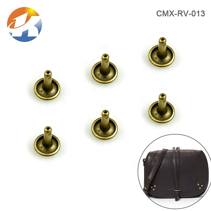 Widely Used Antique Brass Metal Double Head Rivet For Bags Garment