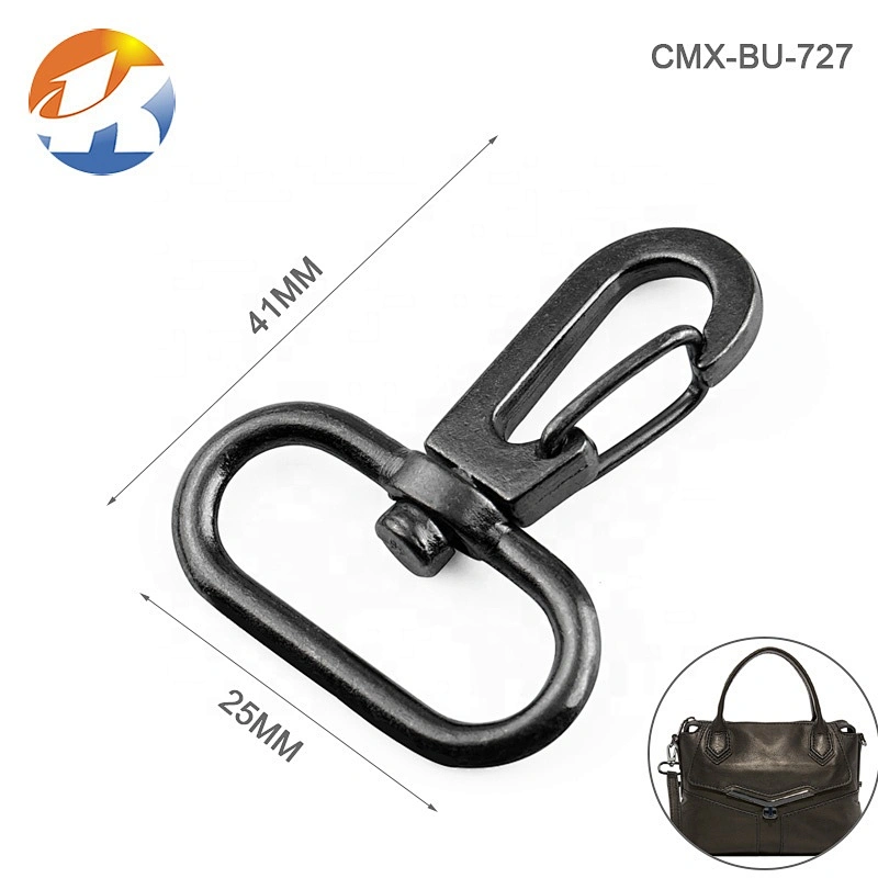 Wholesale 1 Inch Alloy Metal Swivel Snap Hook Buckle For Bag Strap, Black Nickel Plated Metal Hook for Backpack