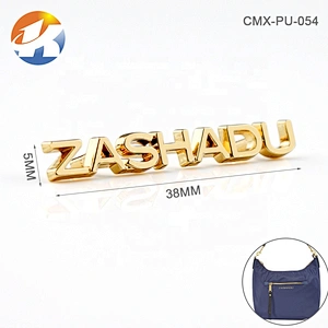 Luxury Handbag Hardware Custom Gold Letter Metal Logo Plate for Bags, Fashion Design Metal Letters Label