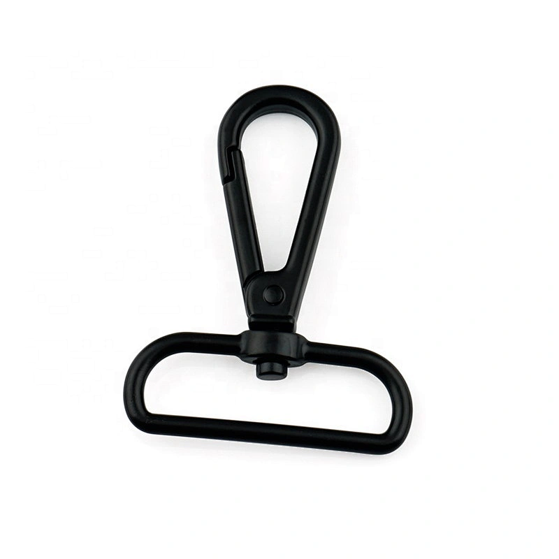 Wholesale Cheap Alloy Die-Casting Metal Swivel Snap Hook, Custom Black 38mm Spring Metal Snap Hook for Handbags