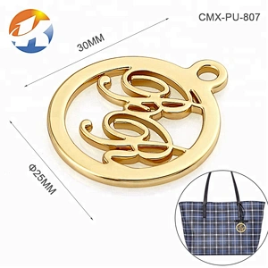 Custom Round Wirh A Ring Metal Gold Plated Logo