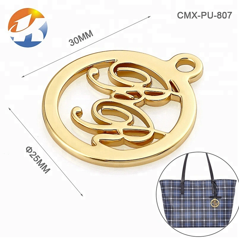 Custom Round Wirh A Ring Metal Gold Plated Logo