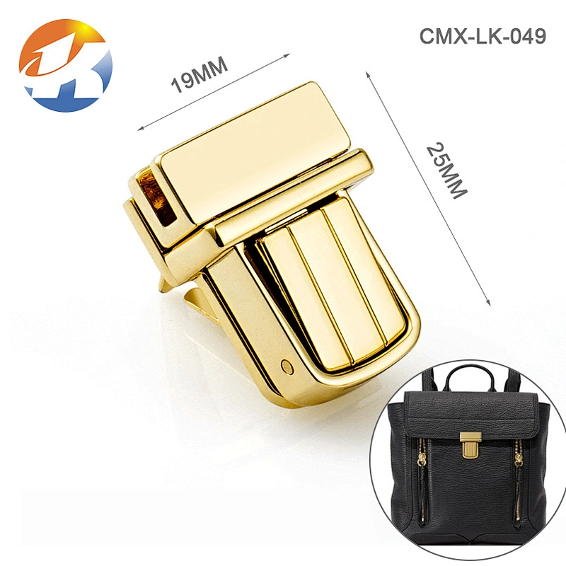 Popular Silver And Gold Double Colors Metal Push Bag Lock