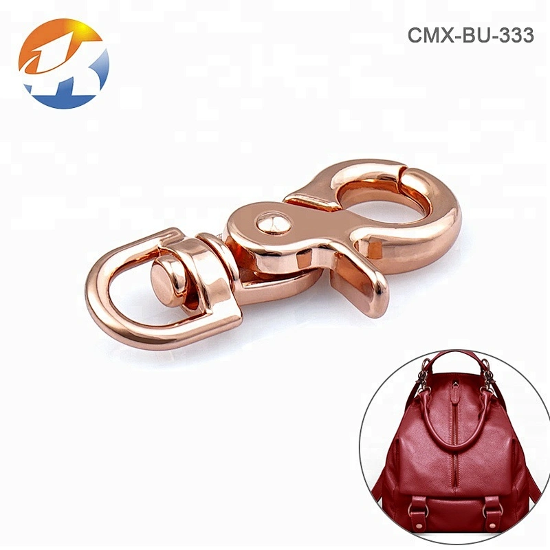 Handbags Hardware Metal Rose Gold Snap Hook, Wholesale Metal Trigger Snap Hook for Bags