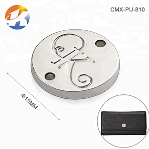 Circle Shape Small Metal Tag Logo, Sewing Metal Clothing Logo Plate, Golden Logo Brand Metal Tag Label for Clothing Swimwear