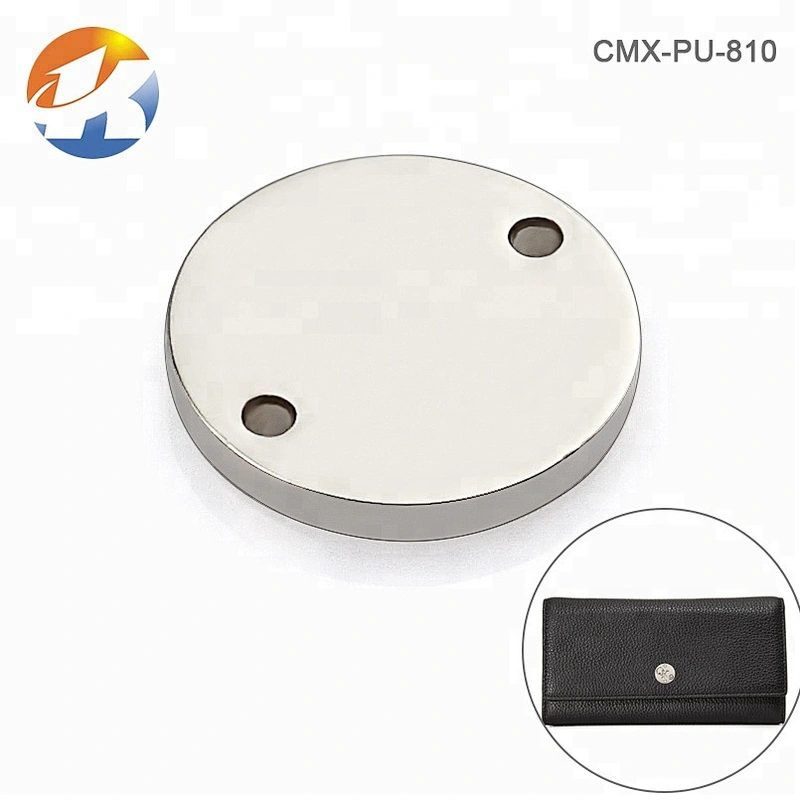 Round with 2 Holes Sewing Engraved Logo Metal Tag, Custom Metal Clothing Label for swimwear