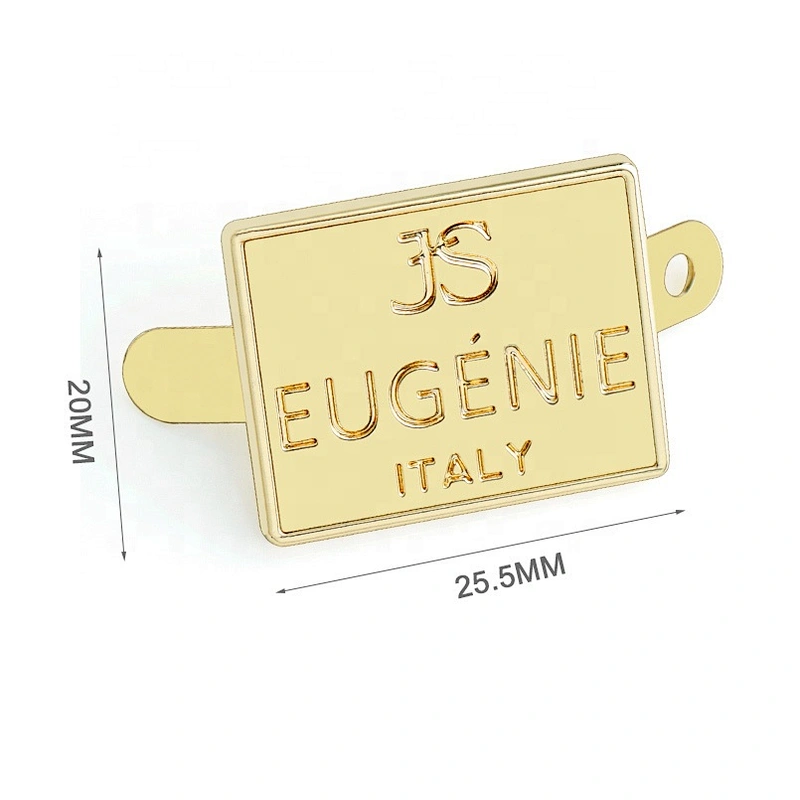 Fashion Custom Engraved Logo Metal Labels and Tags for Handbags, Gold Plated Metal Name Plates for Bags