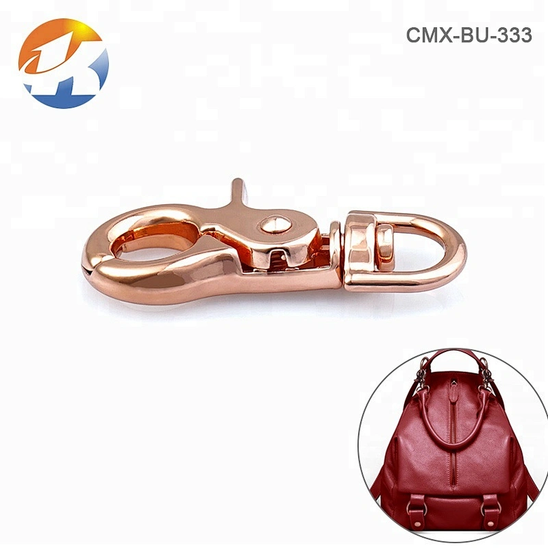 Handbags Hardware Metal Rose Gold Snap Hook, Wholesale Metal Trigger Snap Hook for Bags