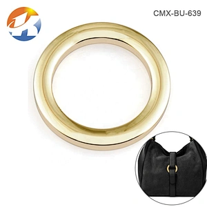 Wholesale Bag Accessory Zinc Alloy Gold Plated Metal O Ring, Custom Engraved Logo Metal Flat O Ring for Handbags Bag Strap