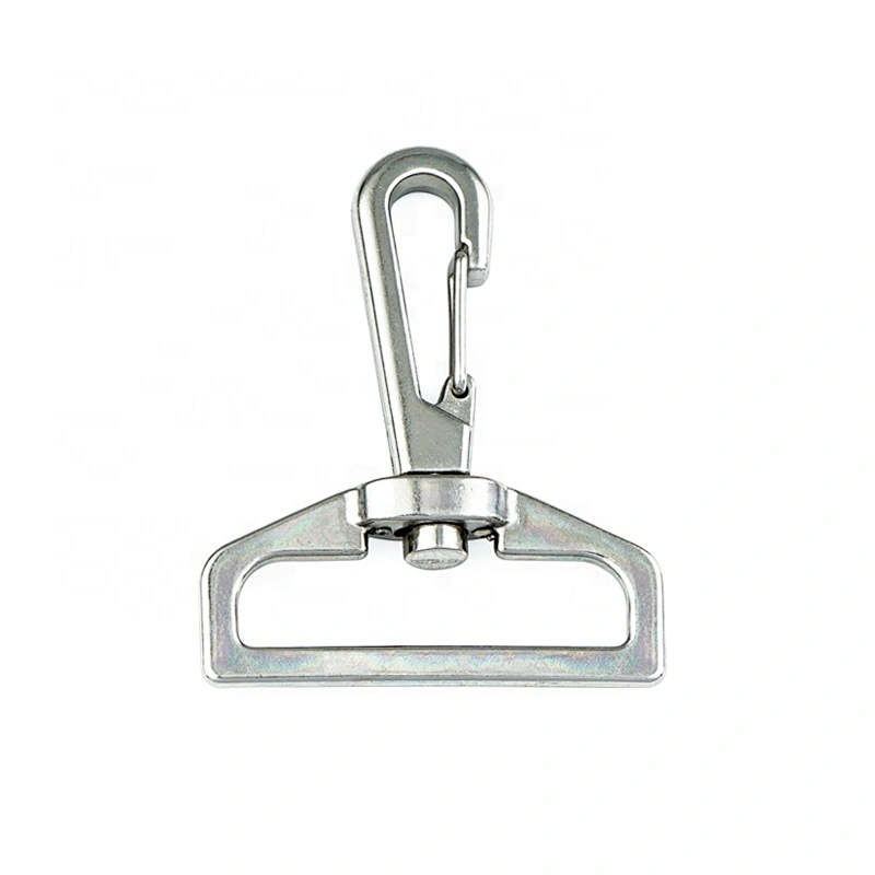 Factory Direct Wholesale 2 Inch Alloy Dog Metal Spring Snap Hook, Brushed Nickel Metal Snap Hook for Bag Strap