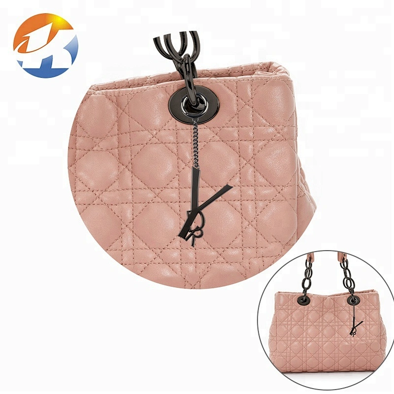 High Grade Custom Hang Gunmetal Metal Handbag Logo