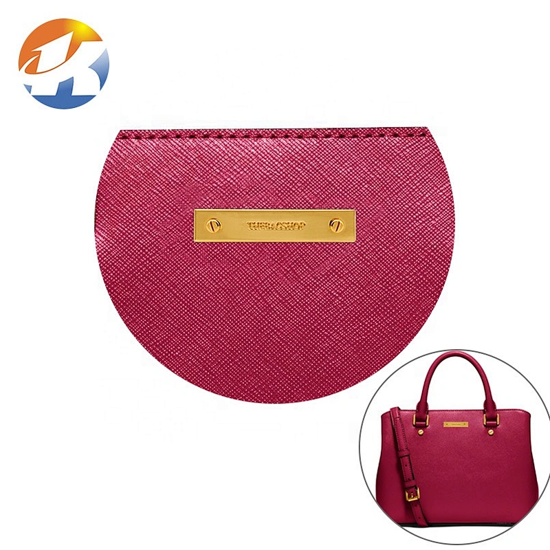 Custom Gold Metal Logo Tag with 2 Decorative Screws for Handbags, Bag Accessories Engraved Metal Nameplate