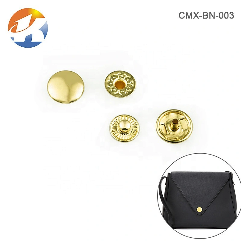 Dongguan Factory Custom Leather Jacket Hardware Snap Button,  Gold 12Mm Snap Button For Clothes