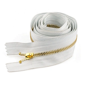 Wholesale Garment Accessories Pink Tape Gold Teeth Zipper Metal