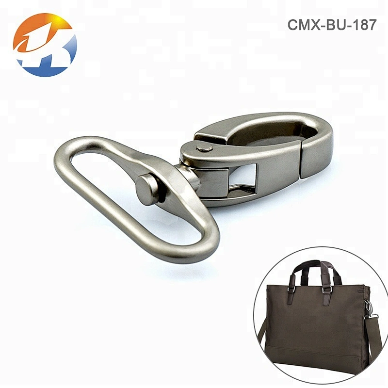 Factory Price Bag Accessories Zinc Alloy Metal Dog Swivel Hook, Pearl Nickel Metal Spring Snap Hook