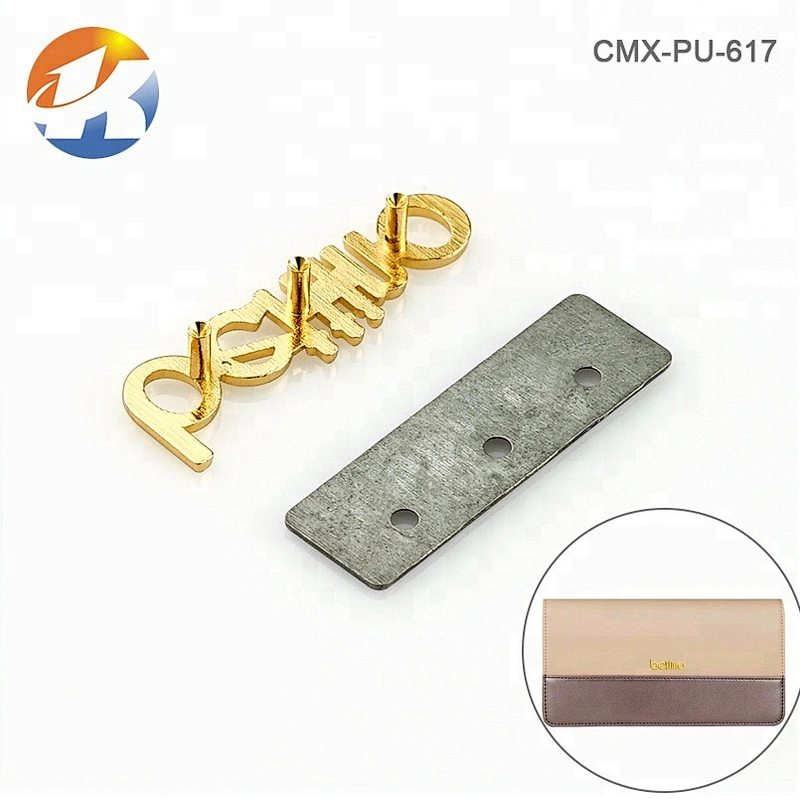 Fashion Purse Bag Accessories Gold Letter Metal Brand Logo, Design Metal Letters Logo Bag, Custom Metal Label Plate for Handbags