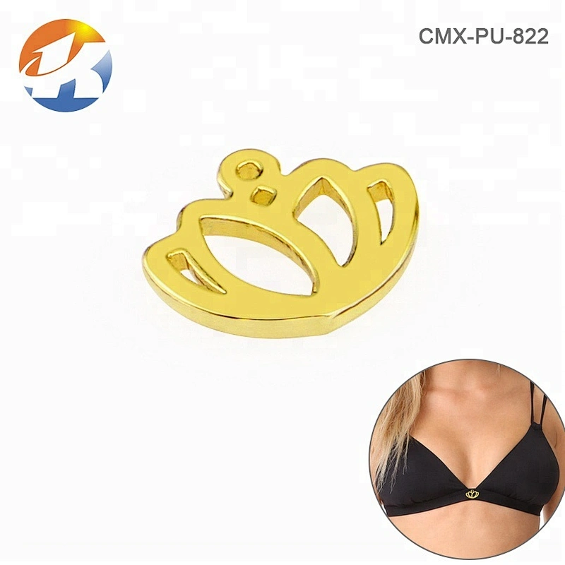Flower Shape Gold Metal Clothing Labels, Custom Sewing Metal Logo Tag for Garment