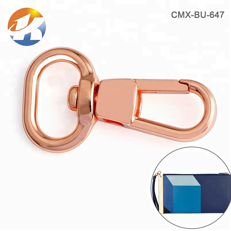 Hot Selling High Quality Fashion Rose Gold Metal Swivel Snap Hook For Handbags