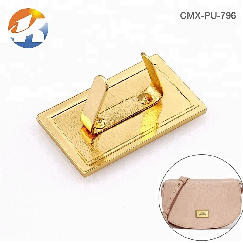 Zinc Alloy Engraved Gold Metal Logo For Handbags