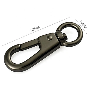 Wholesale Pearl Gunmetal Metal Keychain Spring Snap Hook, Zinc Alloy Metal Swivel Snap Hook for Purse