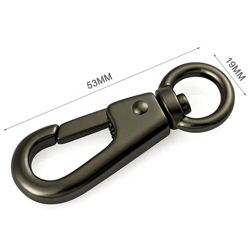 Wholesale Pearl Gunmetal Metal Keychain Spring Snap Hook, Zinc Alloy Metal Swivel Snap Hook for Purse