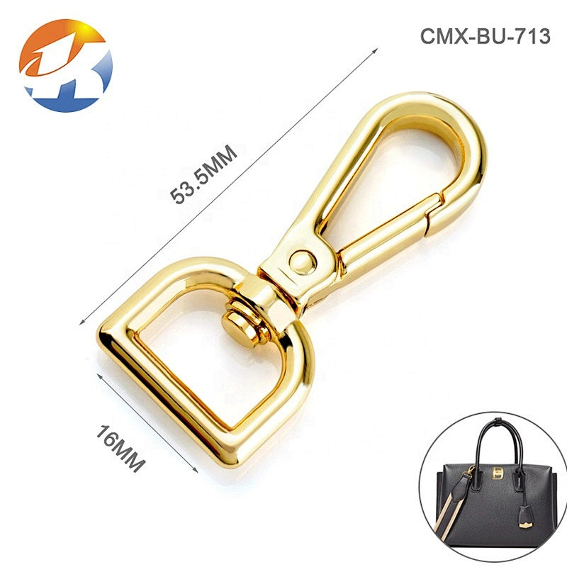 Wholesale Hot Sale High Quality Zinc Alloy 16mm Gold Metal Spring Snap Hook for Handbags