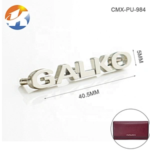 Handbag Hardware Custom Silver Letters Metal Logo Plate for Purse, Bag Accessories Metal Letters Logo
