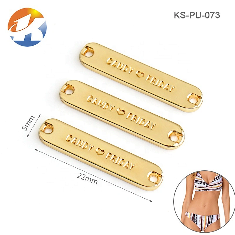 Metal Clothing Abaya Logo, Swimwear Garment Gold Tags For Clothes, Custom Eco Friendly Engraved Garment Clothing Metal Labels