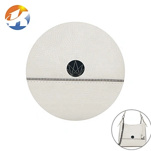 New Design Handbags Accessories Oval Shape Metal Tag, Custom Embossed Logo Metal Label for Bags^