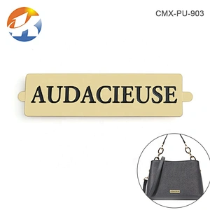 OEM ODM Bag Accessories Zinc Alloy Die-casting Metal Label, Design Gold Engraved Metal Logo Plate for Handbags,
