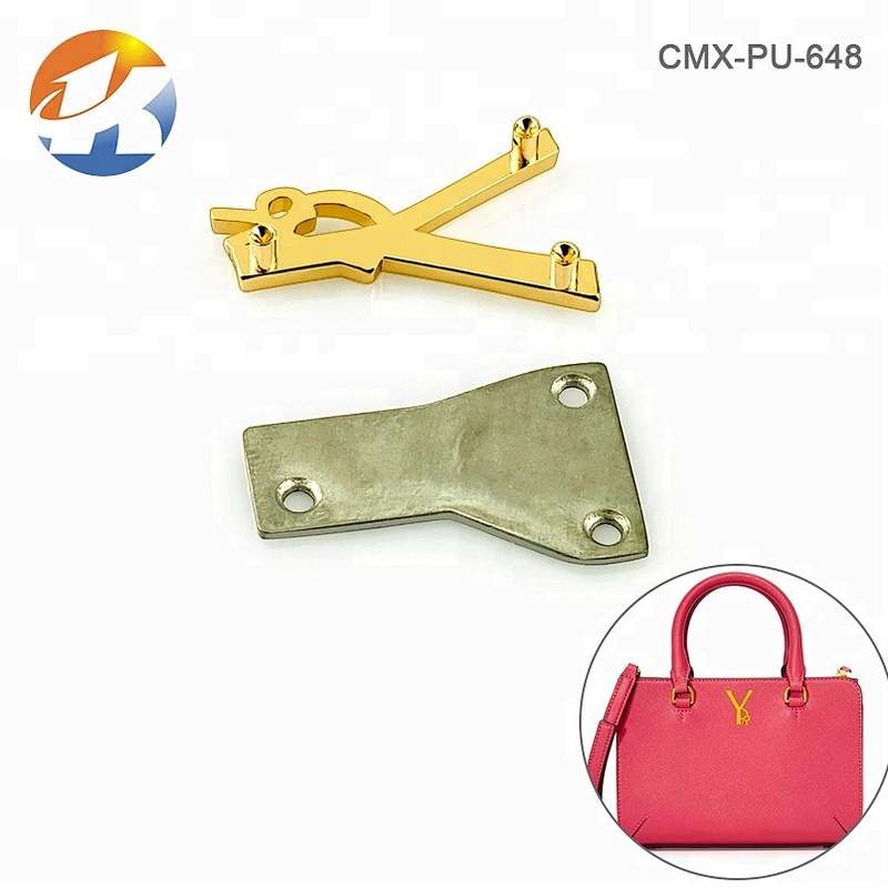 High Quality Bag Fitting Design Metal Letter Logo, Custom Letters Gold Metal Logo Plate for Purse^