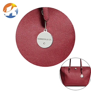 Handbag Hardware Hanging Round Engraved Metal Tag, Custom Metal Logo Label with Diamond for Bags