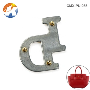 Fashion Bag Hardware Gold Metal Letter Logo, Custom Metal Logo Tag for Handbags