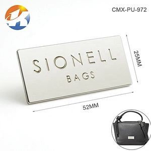 Professional Custom Metal Engraved Logo Plate, Bag Accessories Nickel Metal Label for Handbags