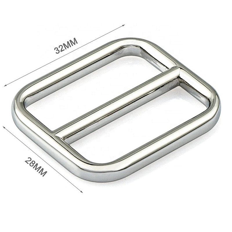 High Grade Bag Accessories Alloy 38mm Metal Bag Buckle, Custom Tri-Glide Bar Metal Buckle Strap Adjust