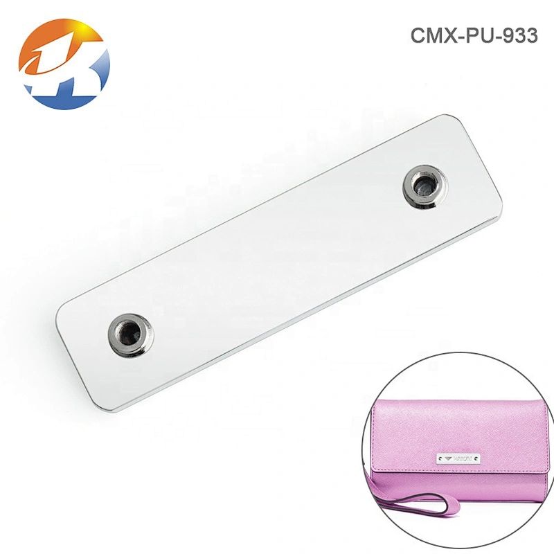 Rectangle Engraved Logo Metal Plate with Screws Fixation, Custom Metal Logo Labels for Handbags