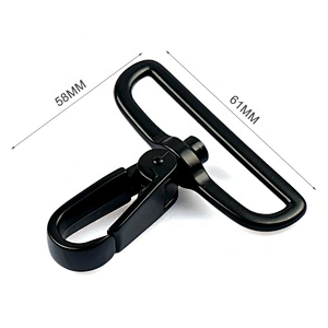 High End Eco-friendly Metal Alloy Snap Hook Bulk, Wholesale Bag Hardware Black Spring Metal Push Gate Snap Hook for Backpack