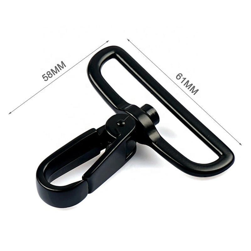 High End Eco-friendly Metal Alloy Snap Hook Bulk, Wholesale Bag Hardware Black Spring Metal Push Gate Snap Hook for Backpack