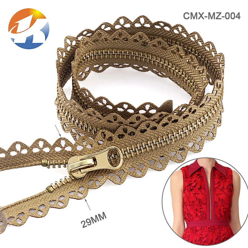 High End Handbags Hardware Custom Metal Zipper with Gunmetal Tooth for Clothing