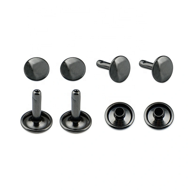 High Quality Round Head Double Cap Nickel Iron Rivet, Garments 10mm Metal Rivet For Bag Shoe