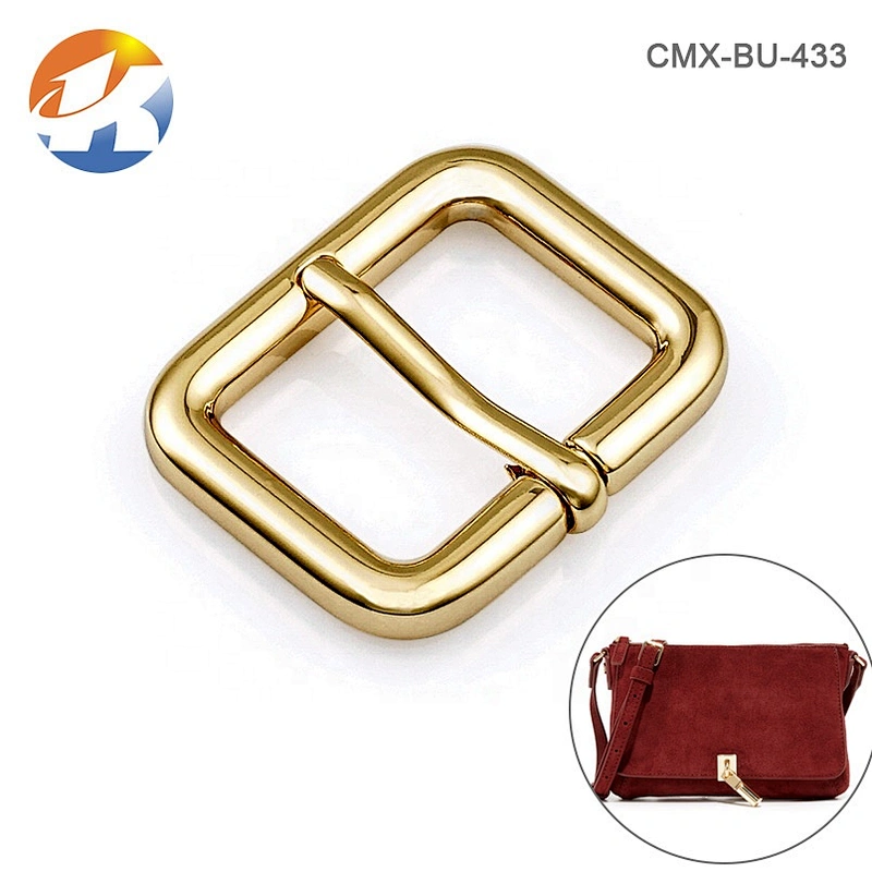 Wholesale Custom Gold Color Square Metal Belt Buckle with Pin for Handbags