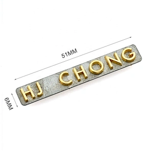 Purse Handbag Hardware Custom Gold Metal Separated Letters Metal Brand Logo Label, Small Metal Letters Plate Labels for Bags