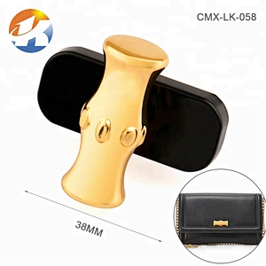 Double Colors Bamboo Shape Metal Bag Twist Turn Lock