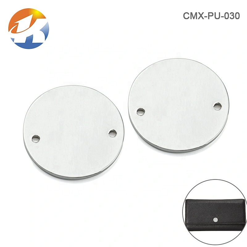 High Quality Garment Accessories Sewing Clothing Metal Labels, Clothing Logo Label Metal Custom Round with Holes for Swimwear