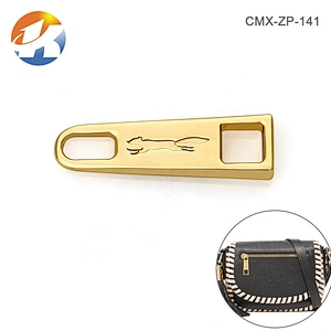 High Level Zinc Alloy Metal Gold Zipper Puller For Handbag