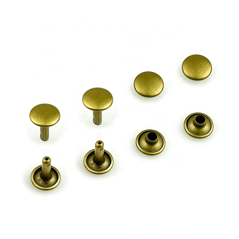 Widely Used Antique Brass Metal Double Head Rivet For Bags Garment