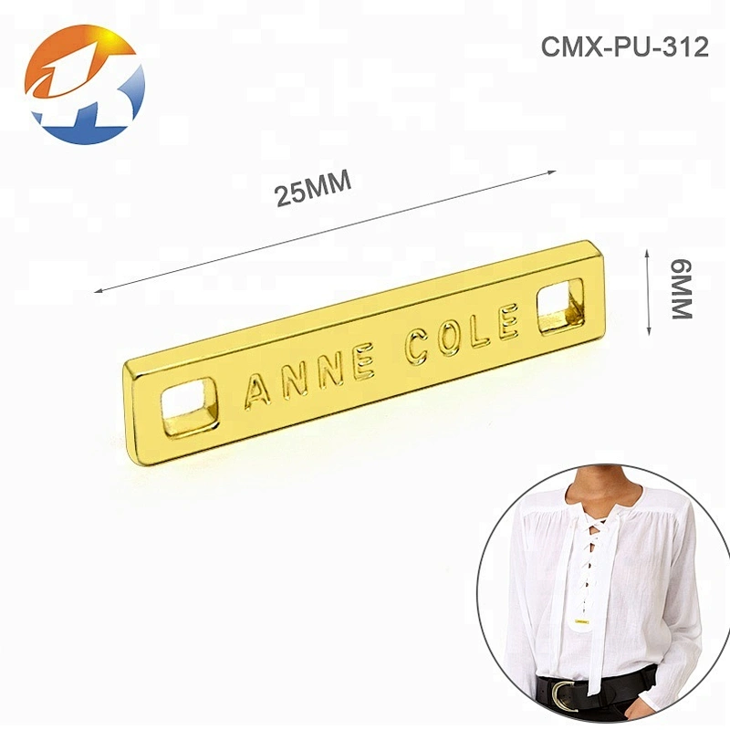 Flower Shape Gold Metal Clothing Labels, Custom Sewing Metal Logo Tag for Garment