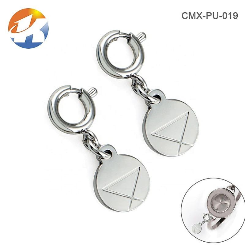 High Quality Round Shape Small Jewelry Metal Logo Name Plate Metal Bracelet Tag